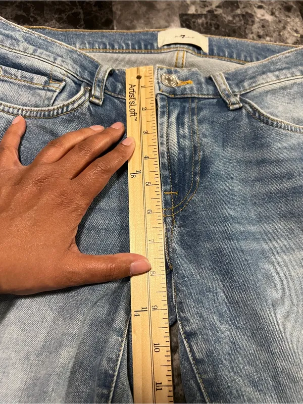 7 for all‎ mankind Women's Jeans Original Bootcut Size 27 Hem Split Light Wash - Image 10