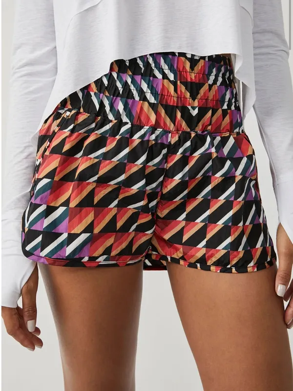 NWT Free people movement Orange crush combo print athletic shorts size Xs - Image 2