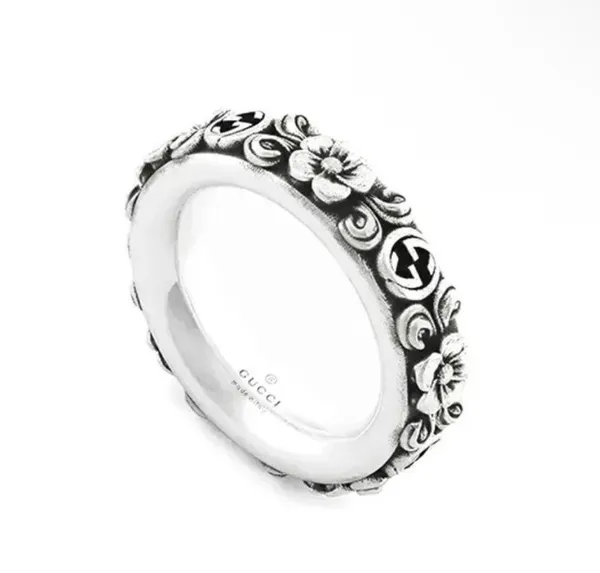 Interlocking G Flower Ring Ag925 - Image 2