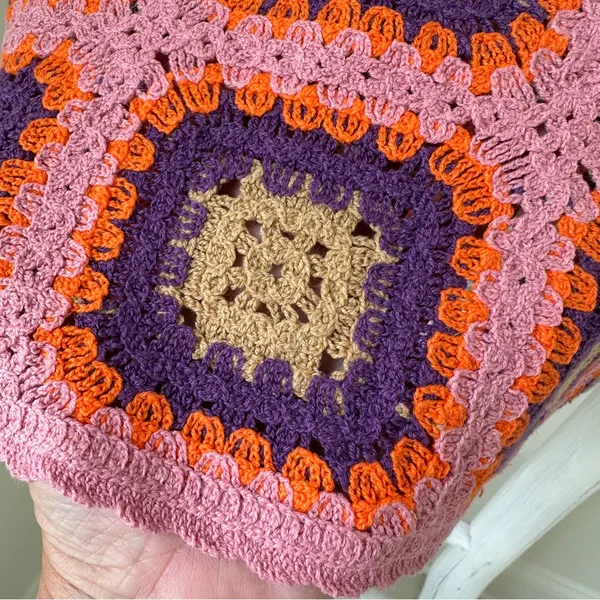 Sunland17 Granny Square Vibrant Crochet Cropped Tank Top - Image 6