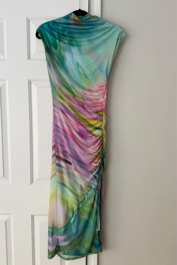 Anthropologie The Maya Ruched Cowl-Neck Mesh Dress, Size XS - Image 7