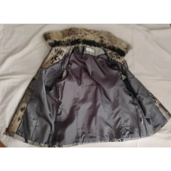 Coldwater Creek Brown Patchwork Tapestry Vest Fur Collar Size Med READ - Image 8