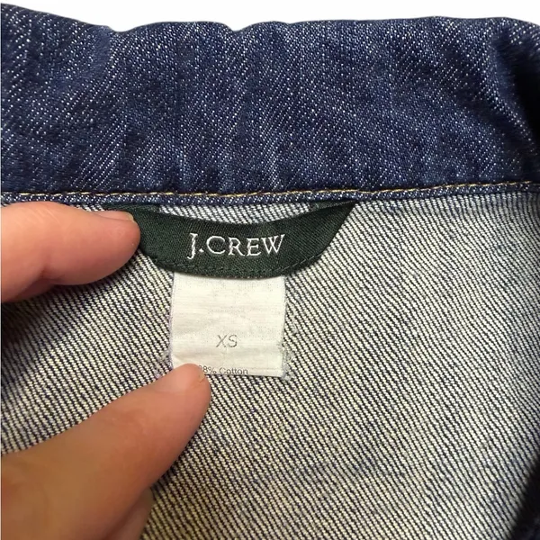💙 J.Crew Classic Dark‎ Wash Denim Jean Jacket XS 🧵 - Image 5