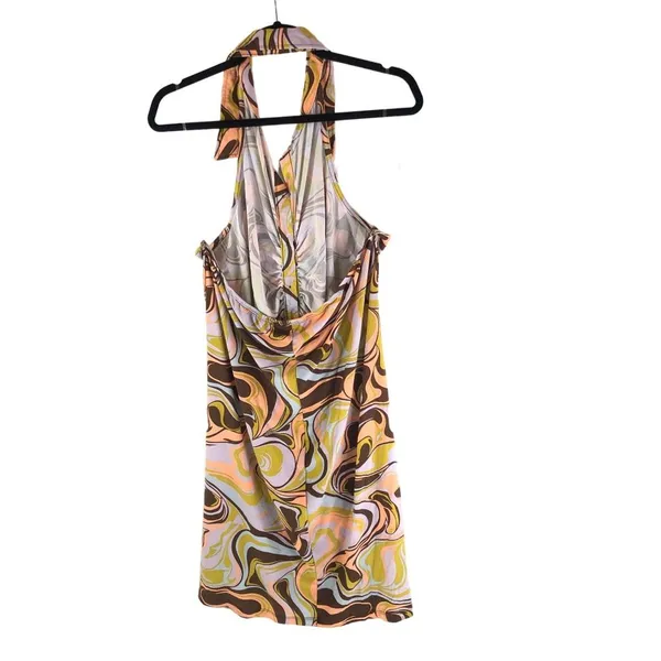 Rue 21 + Dress Halter Collar Ruched Y2K Colorful Button Front 3X - Image 2