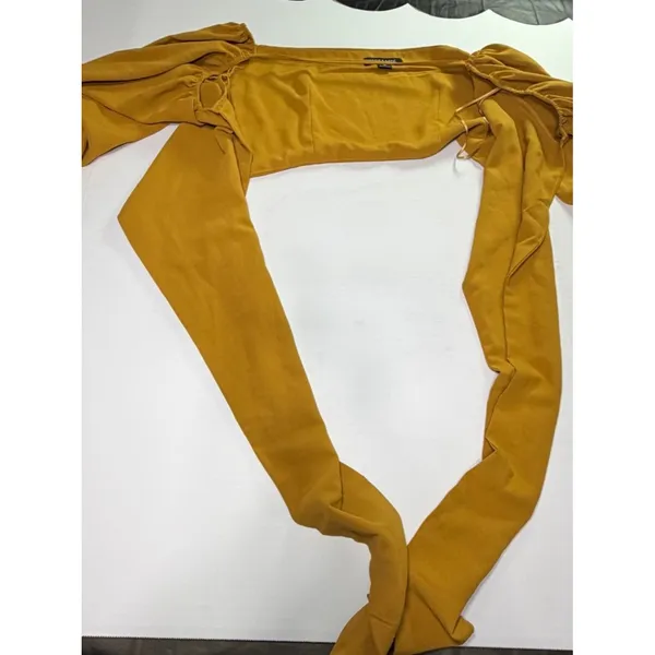Source Unknown Hers and mine Women's Yellow and Orange Crop-top - Image 4