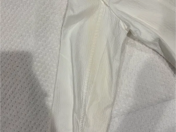 Zara White Textured Zip-Front Jacket with Patterned Trim - Image 9