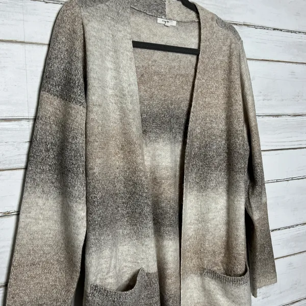 Maurices Neutral Ombre Open Front Cardigan Sweater Size Large - Image 6