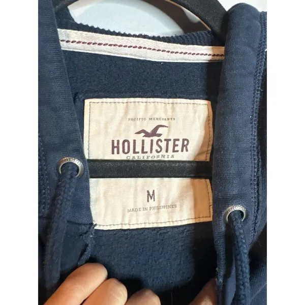 Y2K Hollister navy blue graphic hoodie - Image 5