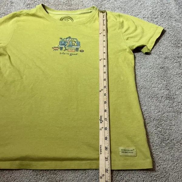 Life is Good Womens Relaxed Fit Yellow Graphic T‎ Shirt Size Small - Image 5