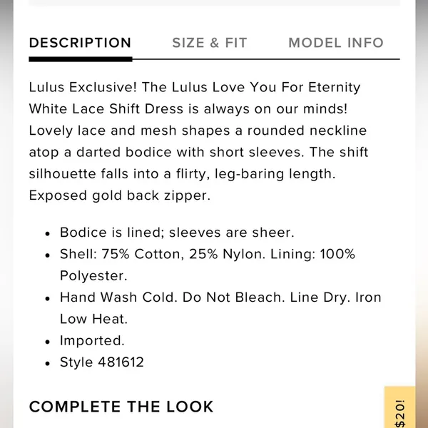Lulus Love You For Eternity White Lace Shift Dress size small - Image 5