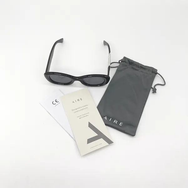 AIRE Calisto Sunglasses OS Black Oval Retro Y2K Minimalist Edgy Cyber Mob Wife‎ - Image 3