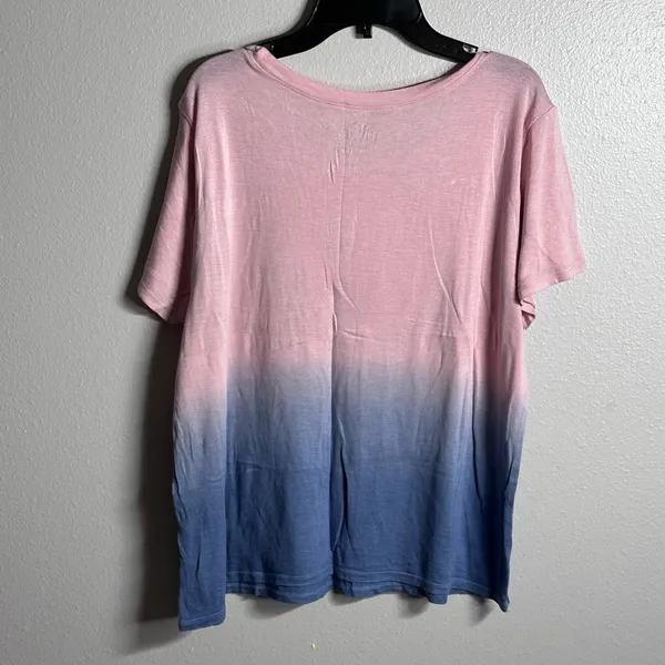 Hollister Women Blue/Pink Casual‎ tie dye shirt size L - Image 4