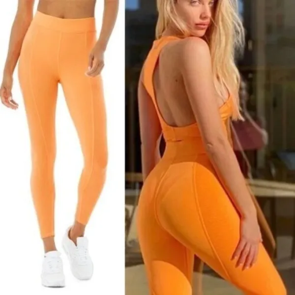 ALO Leggings High Waist No Limit Neon Apricot sz. XS - Image 2