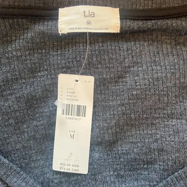 T.la Anthropologie Long Sleeve Black Peplum Shirt Sz Medium - Image 4