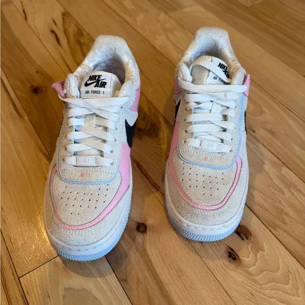 Nike Air Force 1 Shadow "Hoops Pack" sneakers in the Medium Soft Pink colorway. - Image 4