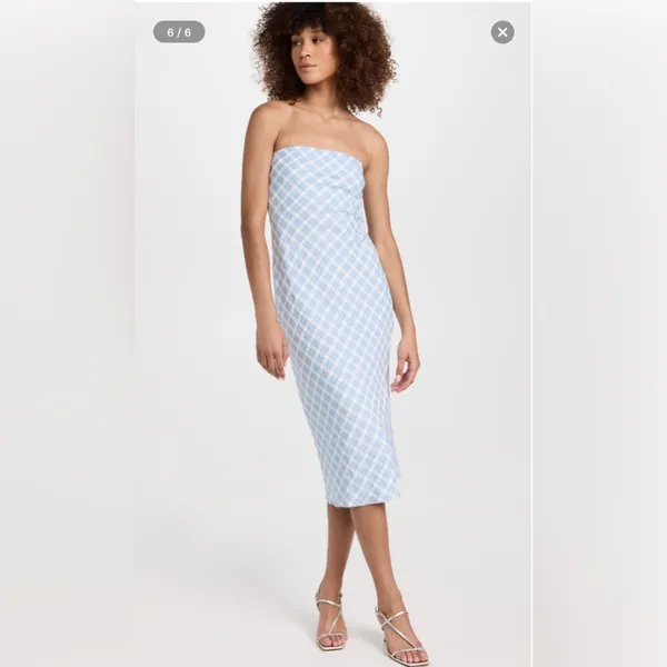 NWT Amanda Uprichard‎ Shiran Dress in Meadow Plaid Sz Medium $211 - Image 5