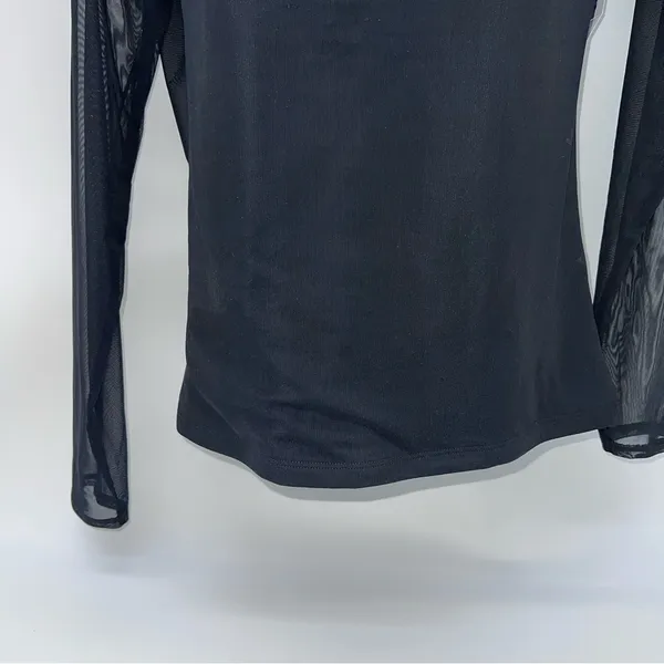 Abercrombie & Fitch Black Sheer Long Sleeve Blouse - Image 3