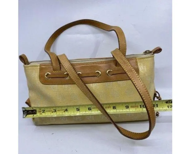 dooney and bourke fabric medium size yellow tan fa - Image 2