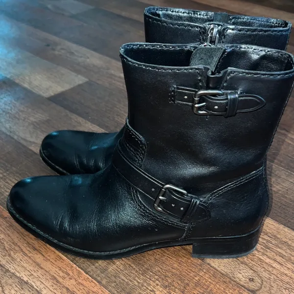 Coach Black Leather Moto Boots - Image 3