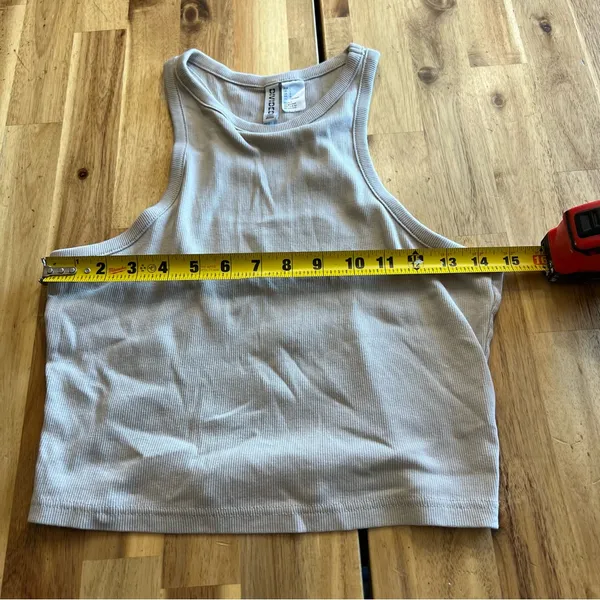 H&M Divided Ribbed Racerback Tank Top – Beige (Size L) - Image 4