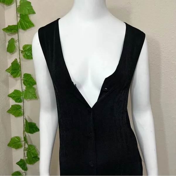 Pola Black Button Down Vest Dress - Image 6