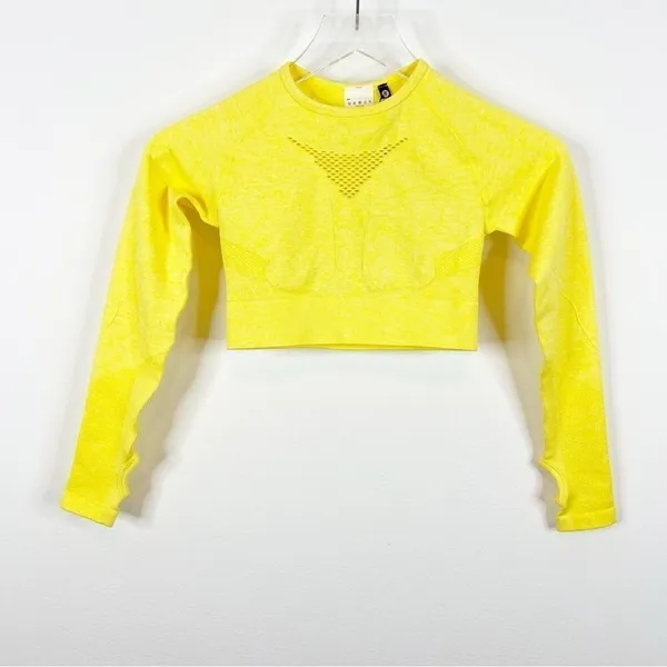NWT AYBL Motion Cut Out Workout‎ Top Women's Size XS Yellow Gym Girl - Image 2