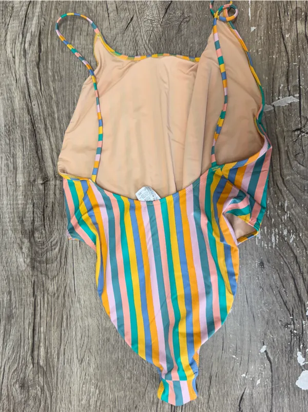 J.Crew Playa colorful striped swimsuit size medium - Image 2