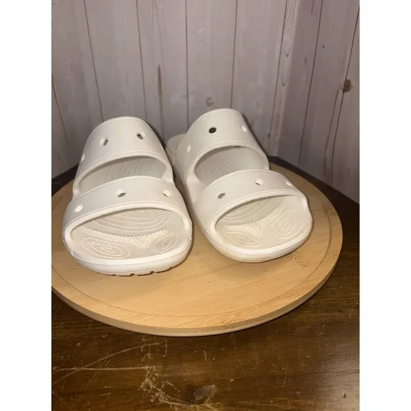 Crocs Comfort Slides White‎ Two Strap Sandals Casual Summer Essential W7/M5 - Image 2