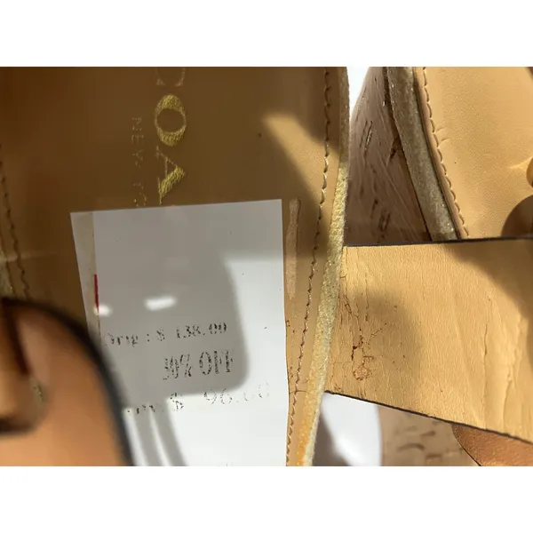 Coach linden wedge platform Sandals women's size 10 luxury‎ dressy tan cream - Image 9