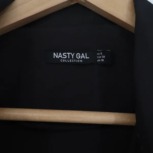 Nasty Gal Button-down Womens 6 Collection Black Short Sleeve Pocket Excellent - Image 2