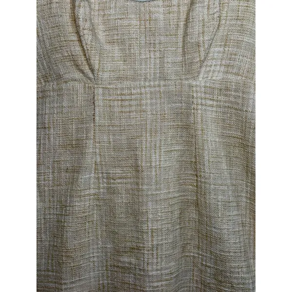 Abercrombie & Fitch Cream Beige Tweed Sleeveless Mini Dress Womens Size S Petite - Image 7