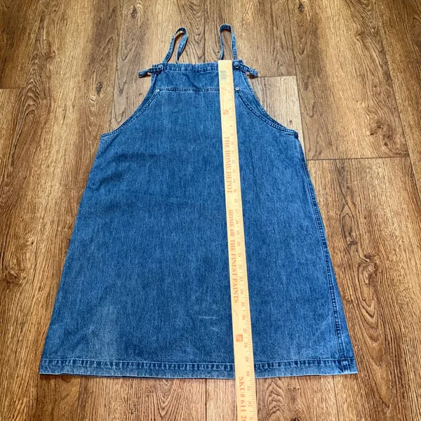 90s Marsh Landing Blues Denim Jumper Dress 100% Cotton Womens M cottagecore VTG - Image 3