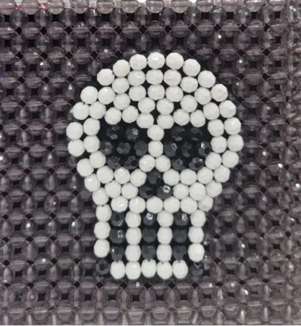 Kendra Dandy NWT Bouffants & Broken Hearts TikTok Viral Beaded Skull Purse - Image 3