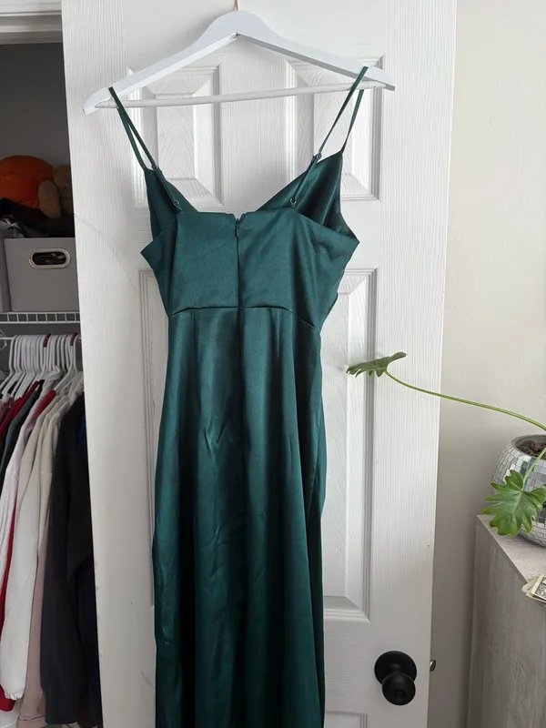 Birdy Grey Catherine Dress Shiny Satin Emerald - Image 5