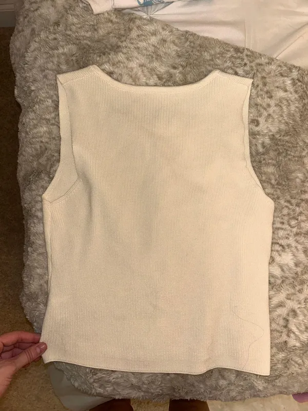 Bow Tie Top Cream Color White - Image 2