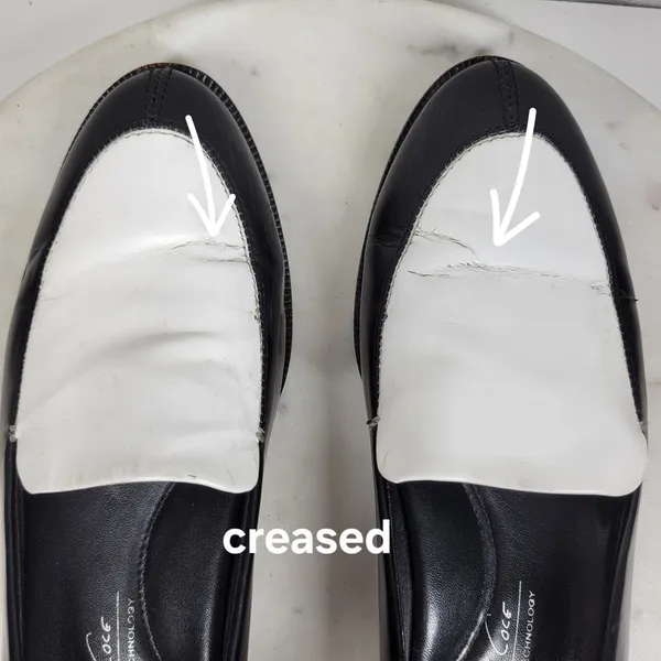 VTG Kenneth Cole Hudson Loafers 7 Black White Two Tone Leather Slip On Flats - Image 10
