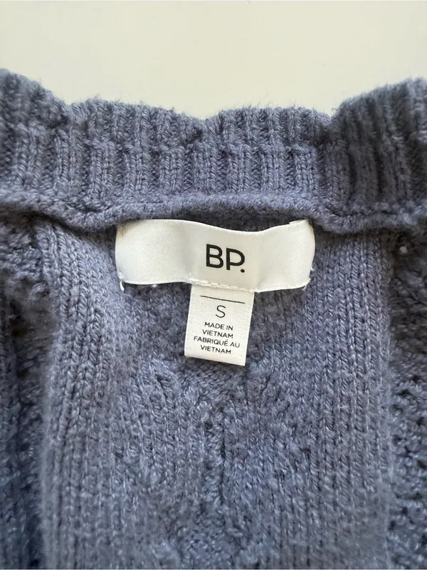 BP Cable Knit Cardigan Blue Size Small - Image 4