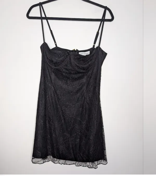 NWT WeWoreWhat Black Lace Mini Dress Sz 10 - Image 6