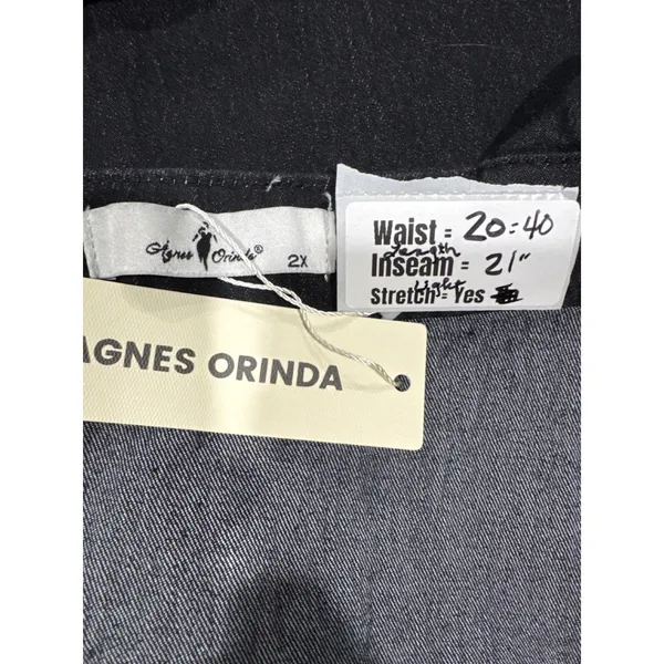 Agnes Orinda Black Denim Suspender Overall Skirt Plus Size 2X New - Image 4