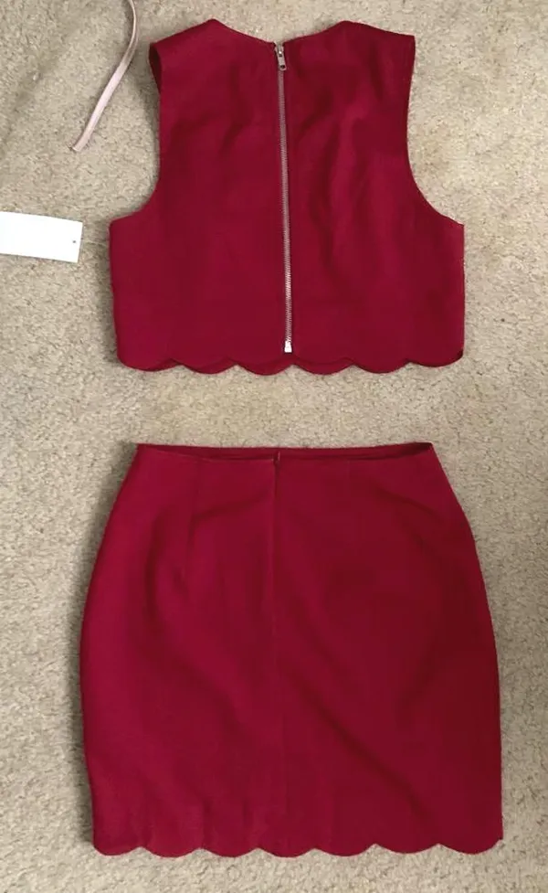 Tobi -Red Top & Skirt Set - Image 2
