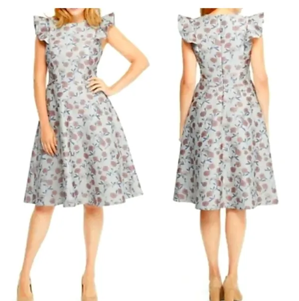 Gal Meets Glam Lola Dancing Daisy Floral Jacquard Dress - Image 2