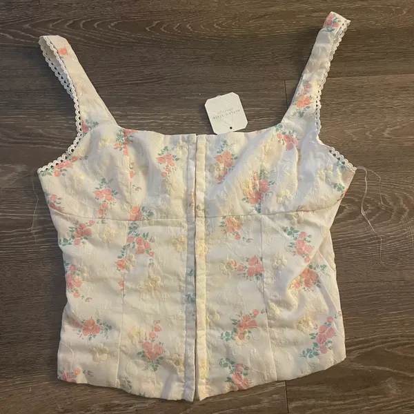 Altar'd State NWT mattie floral hook embroidered corset. Size Medium - Image 5