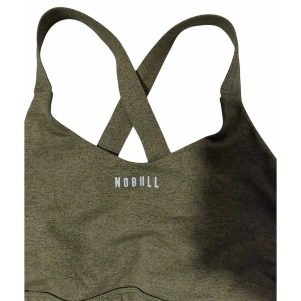 NOBULL Crossback Athletic Training Sports Bra Olive Green Women's Size XL‎ - Image 3
