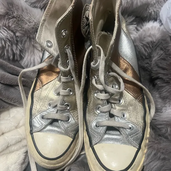 Converse Chuck Taylor All Star Hi Metallic Silver Gold Bronze YK2 festival - Image 5