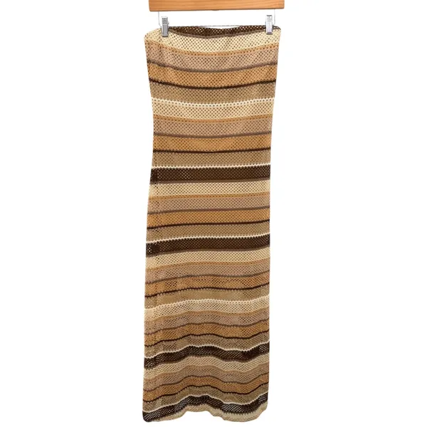 SHOW ME YOUR MUMU Taylor Tube Dress L Crochet Striped Maxi Strapless Boho NWT - Image 3