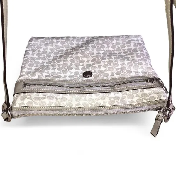 Coach Gray and White Crossbody Bag with Animal Print - Image 3