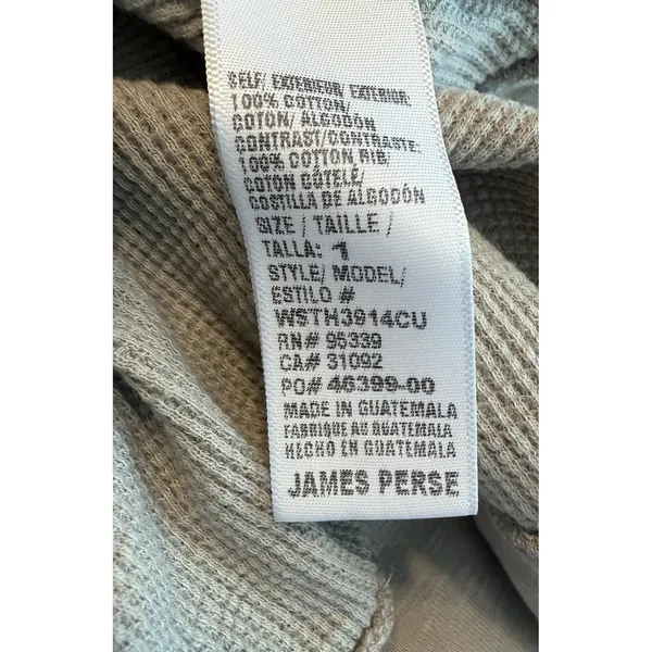 James‎ Perse Waffle Knit Thermal Top Oatmeal Long Sleeve Warm Quiet Luxury Small - Image 6