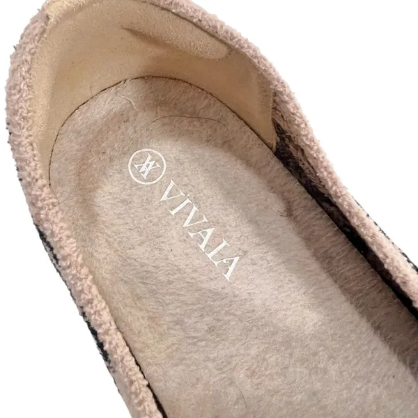 Vivaia Squared Toe Terry Knit Loafers Leopard Print Flat Comfy Shoe - Image 3