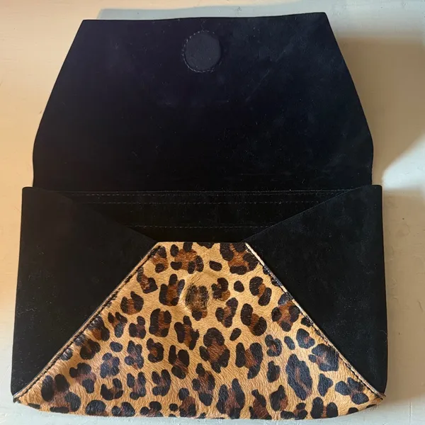 J. Crew Animal Print Clutch with Black Corners - new! - Image 4