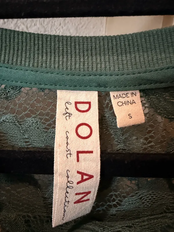 Dolan Boxy Anthropologie Lace Tee Green - Image 5